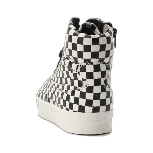 Plaid Pattern Leather Basket Shoes
