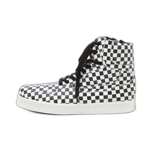 Plaid Pattern Leather Basket Shoes