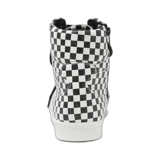 Plaid Pattern Leather Basket Shoes