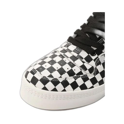 Plaid Pattern Leather Basket Shoes