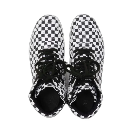 Plaid Pattern Leather Basket Shoes