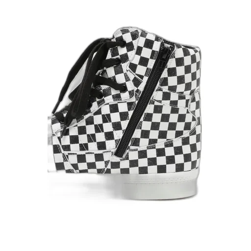 Plaid Pattern Leather Basket Shoes
