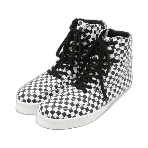 Plaid Pattern Leather Basket Shoes