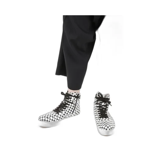 Plaid Pattern Leather Basket Shoes