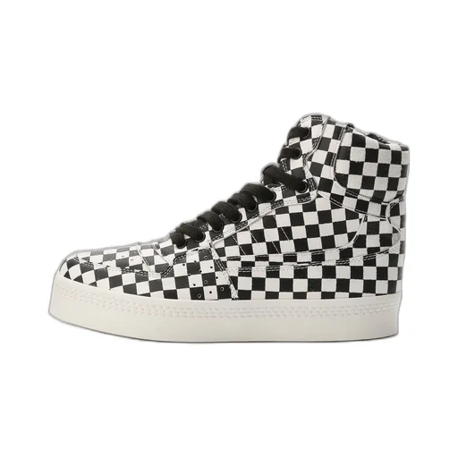 Plaid Pattern Leather Basket Shoes