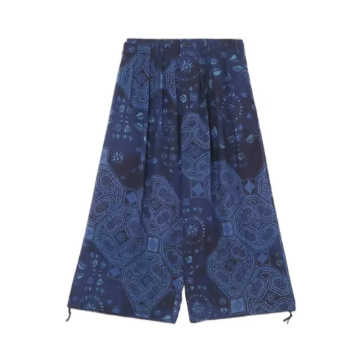 Chinoiserie-A Printed Drawstring Balloon Pants