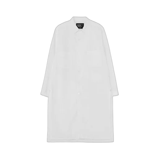 Cotton Broadcloth Open Collar Long Shirt