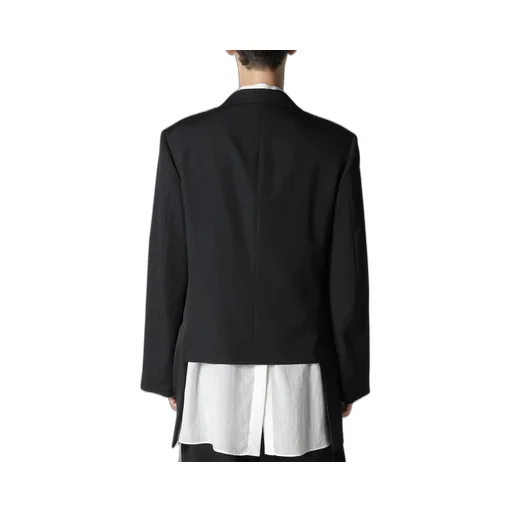 Wool Gabardine Diagonal Button Jacket