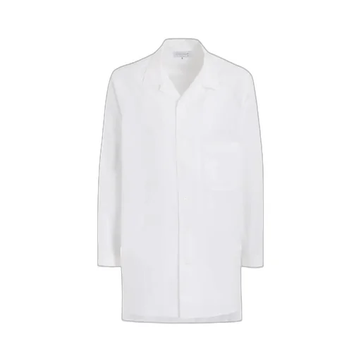 Chain Stitch Broad Open Collar Blouse