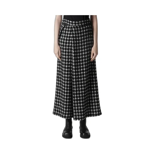 B&W Houndstooth Tuck Flared Pants