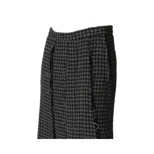 Houndstooth Paneled Pleated Skirt A