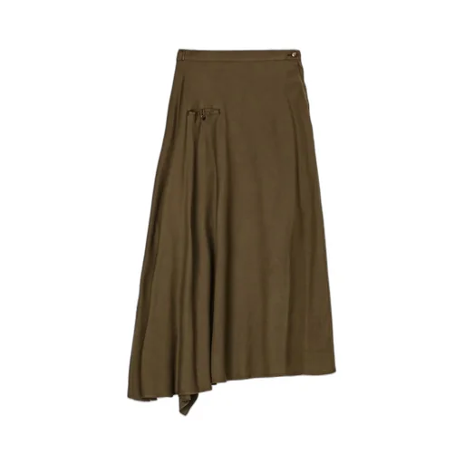 Cellulose Pigment Dyeing Piping Pocket Unbalance Skirt