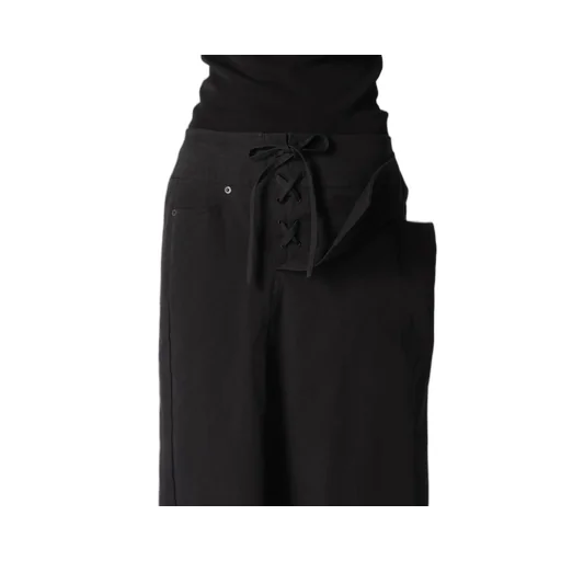 30/-Cotton Twill Lace Up Detail Slim Fit Skirt