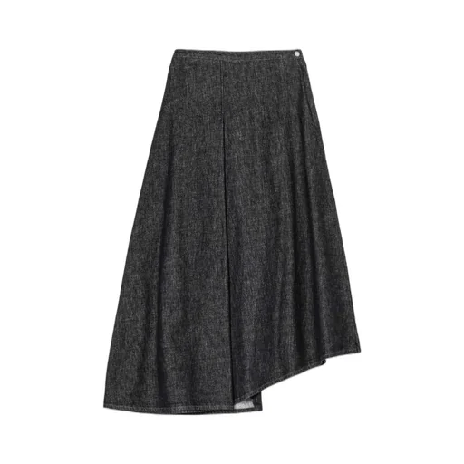 10Oz Uneven Yarn Denim Curved Waist Skirt