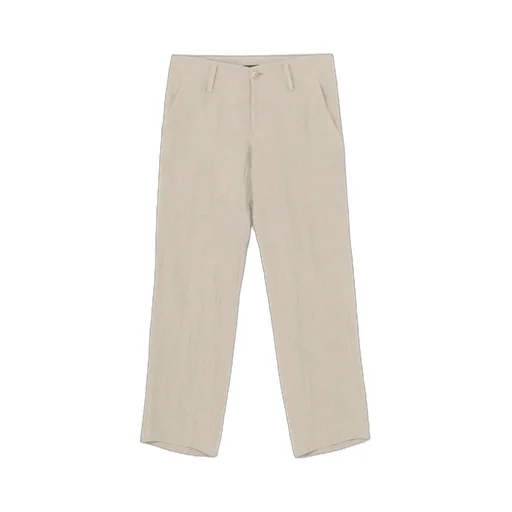 Natural Washed Linen Low-Rise Straight Fit Pants