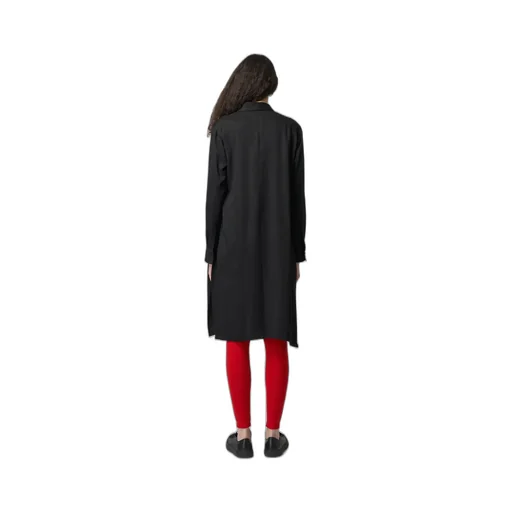 Rayon Satin Long Shirt With Side Slits