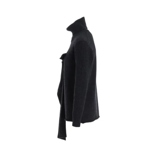 12G2P Plain Rib Front D Cloth Turtle Neck Po
