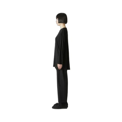 Wool Chiffon Side Tab Long Slv T