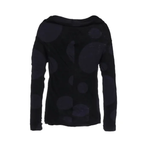 B Side Dot Draped High Neck Po