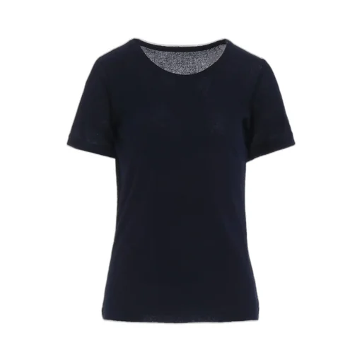 High Twisted Rib Round Neck Short Slv T