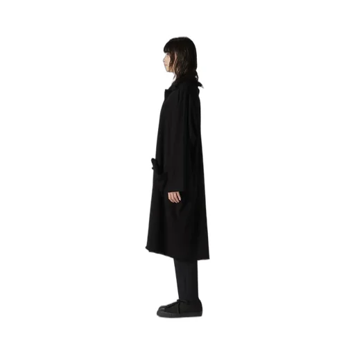 Supima Cotton Pile Raw Edge Seam High-Neck Cardigan