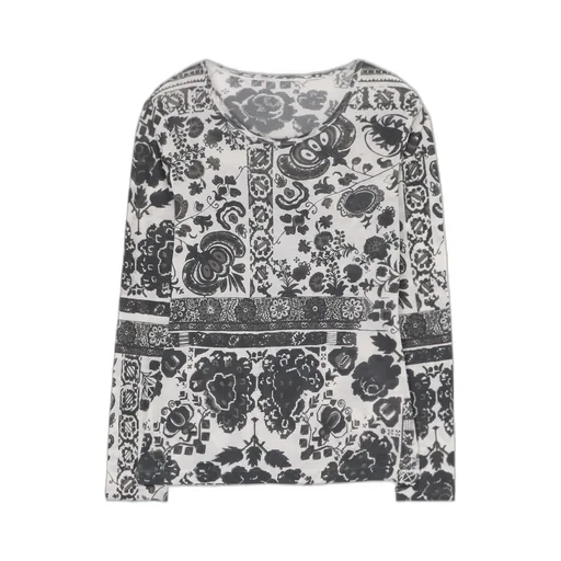Batik Print Long Sleeve Top