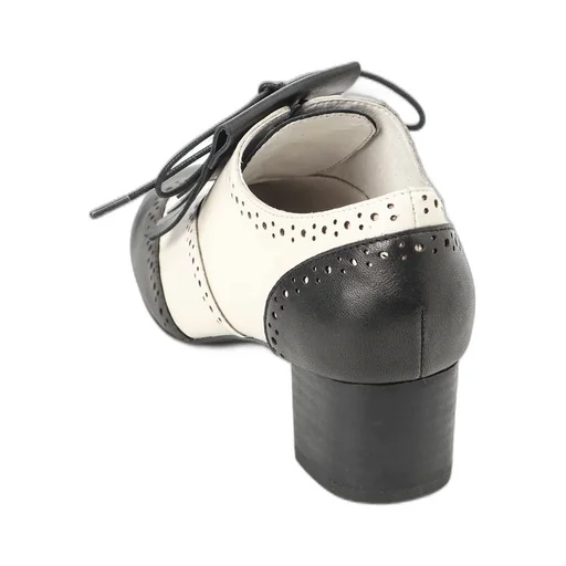 Soft Smooth Leather Medallion Heel Shoes