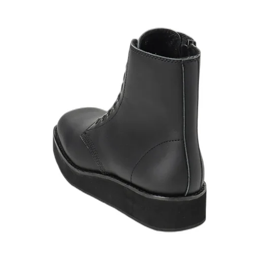 Mat Oil Leather Square Toe Zip Boots