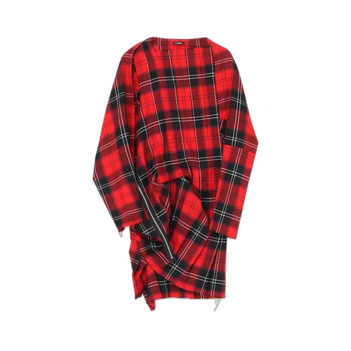 Wool Plaid Pleated Dress