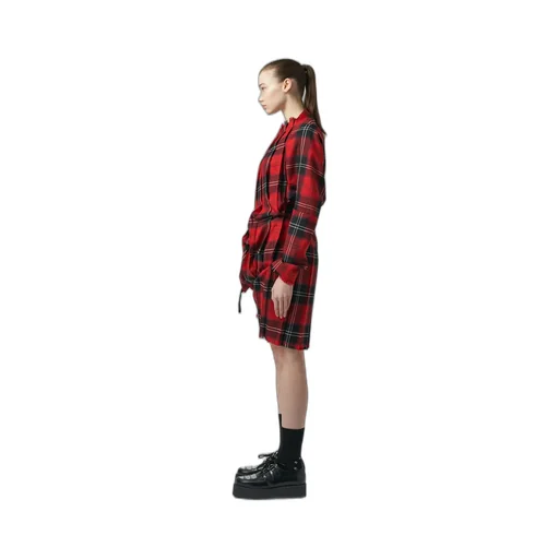 Wool Plaid Pleated Dress