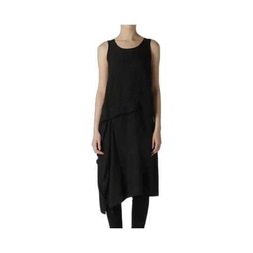 Poplin Snap Sleeveless Dress