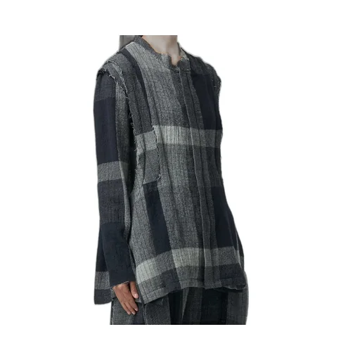 Layered Plaid Pattern Jacket