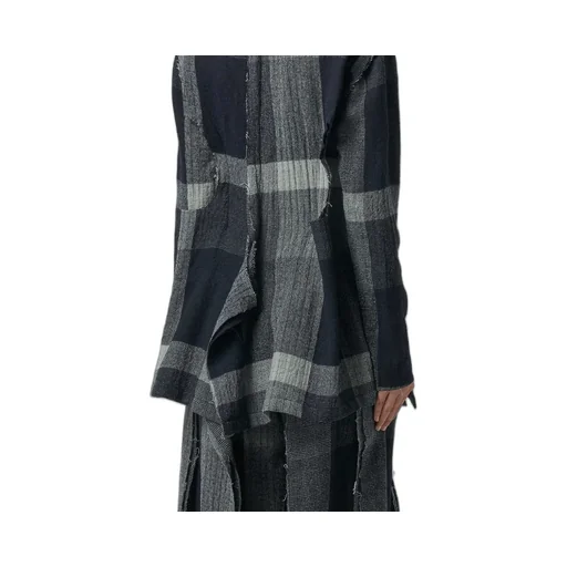 Layered Plaid Pattern Jacket