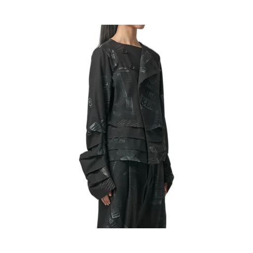 Jacket With Pleated Hem/Sleeve Details