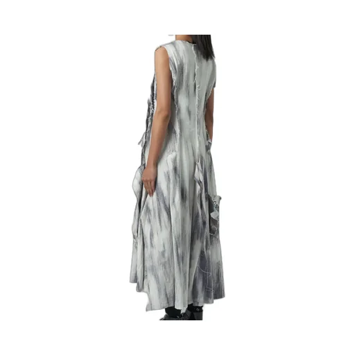Bleached Denim Layered Dress