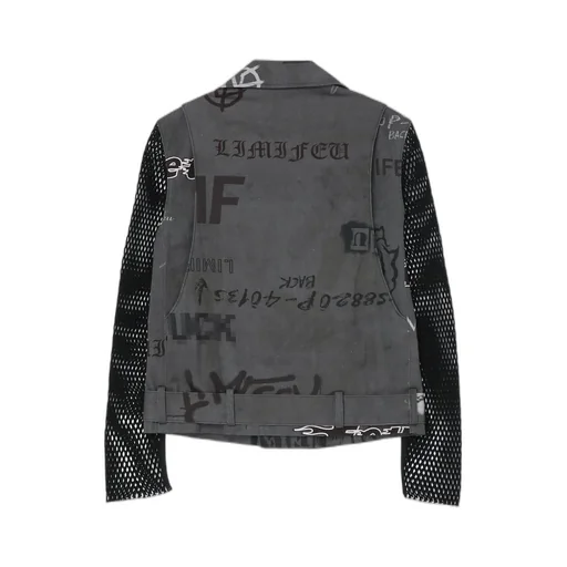 Limi Logo Collage Pt Net Sleeves Riders Jkt