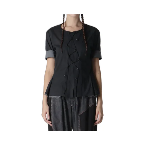 Statue Collage Slit Blouse