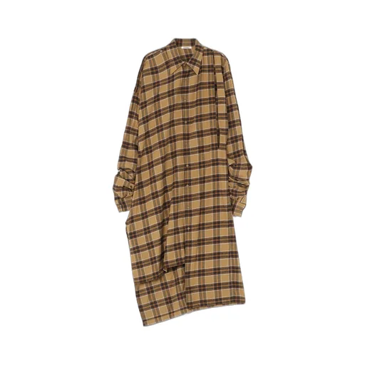 Plaid Flannel Asymmetric Shirt Dress