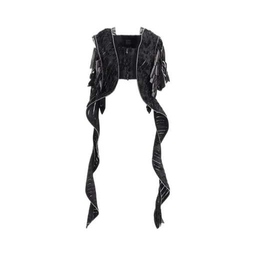 Denim With Slash Detail Spiral Zip Jacket
