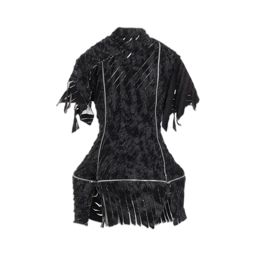 Denim With Slash Detail Paneled Zip Jacket
