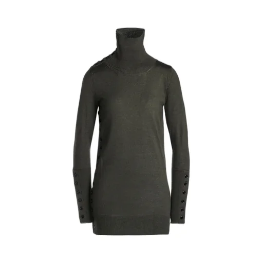 Standard Soft Wool Woshable Plain Stitch Side Turtle Sweater