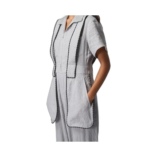 Breathable Linen/Rayon Jumpsuit With Multiple Pockets