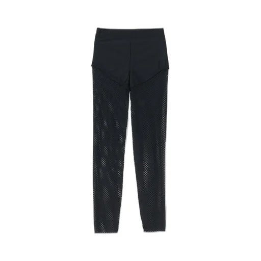 Nylon Polyurethane Tricot Mesh Panel Leggings