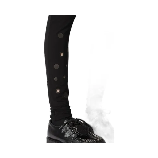 Leather Dot Jersey Leggings