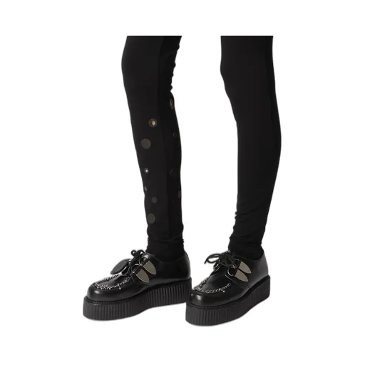 Leather Dot Jersey Leggings