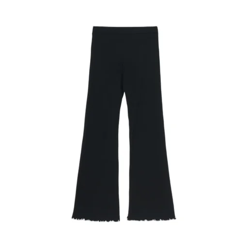 Cotton Rayon Rib Flare Pants