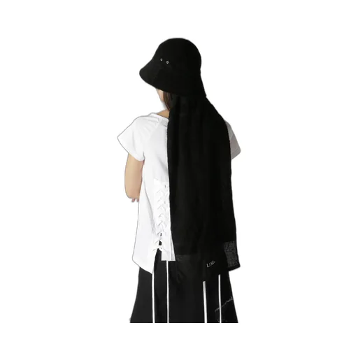 Blended Linen Pile Flat Hat With Attached Logo Towel