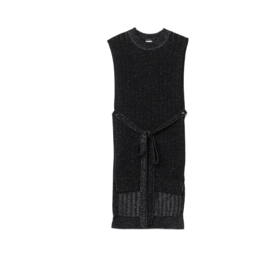 Mo/W/Ny Plaiting Knit Stole Vest