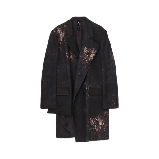 Flannel Floral Pattern Asymmetry Jacket