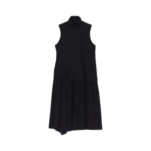 Ultima Jersey + Crepe De Chine Docking Cloth Long Dress